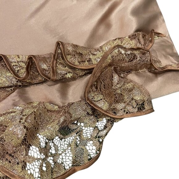 Iva Nova One-Shoulder Dress Gold Ruffles SZ 4 - Picture 10 of 10